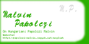 malvin papolczi business card